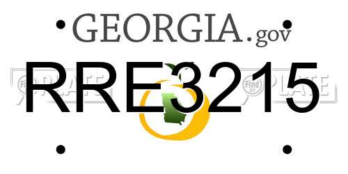 RRE3215 Georgia License Plate
