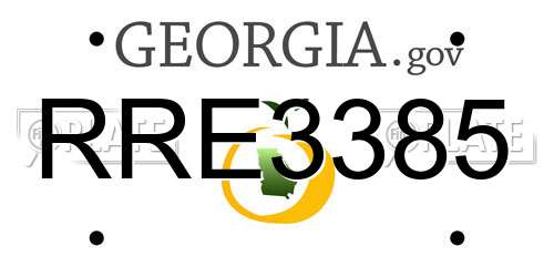 RRE3385 Georgia License Plate
