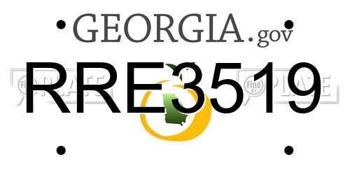 RRE3519 Georgia License Plate