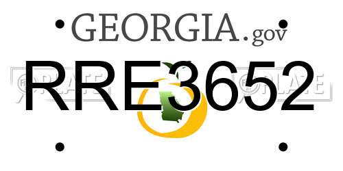RRE3652 Georgia License Plate