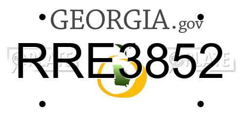 RRE3852 Georgia License Plate