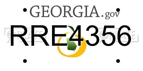 RRE4356 Georgia License Plate