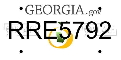 RRE5792 Georgia License Plate