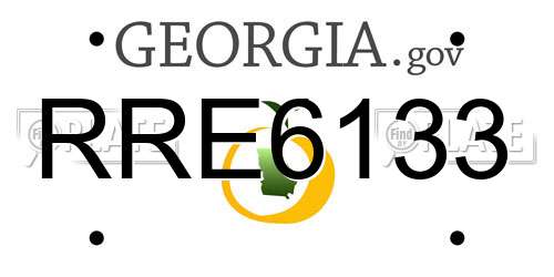 RRE6133 Georgia License Plate