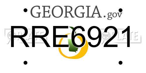 RRE6921 Georgia License Plate