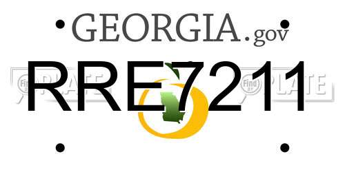 RRE7211 Georgia License Plate