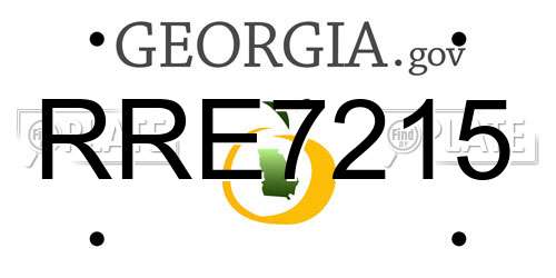 RRE7215 Georgia License Plate
