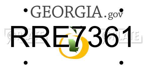 RRE7361 Georgia License Plate