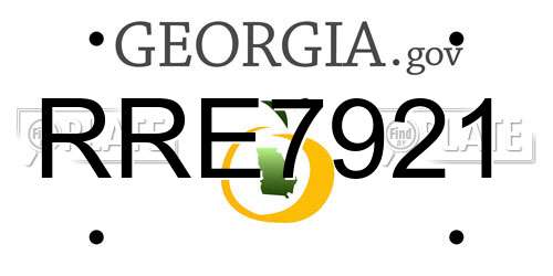 RRE7921 Georgia License Plate