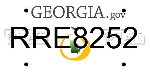 RRE8252 Georgia License Plate