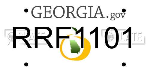 RRF1101 Georgia License Plate