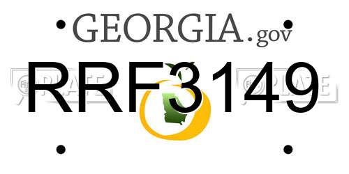 RRF3149 Georgia License Plate