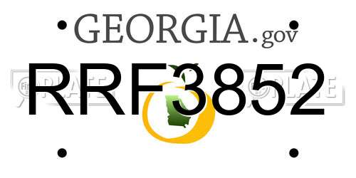 RRF3852 Georgia License Plate