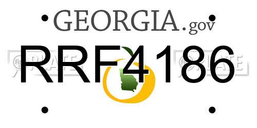 RRF4186 Georgia License Plate