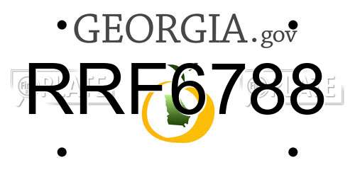 RRF6788 Georgia License Plate