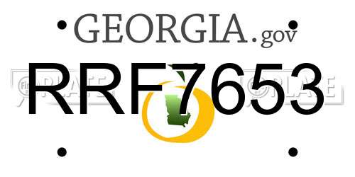 RRF7653 Georgia License Plate