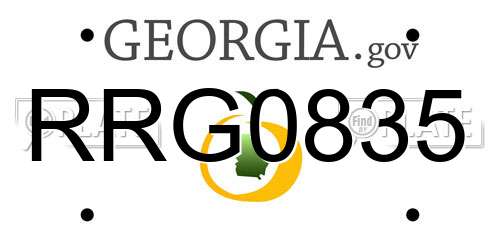 RRG0835 Georgia License Plate