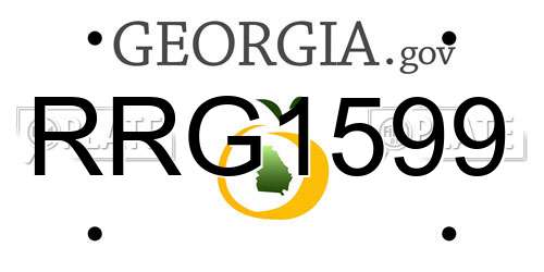 RRG1599 Georgia License Plate