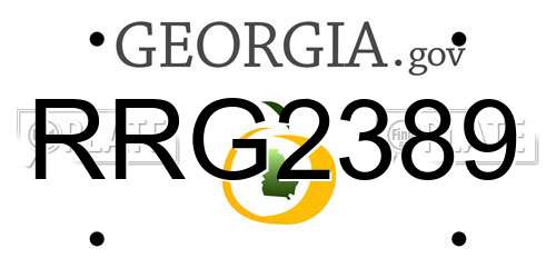 RRG2389 Georgia License Plate