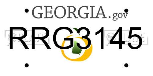 RRG3145 Georgia License Plate