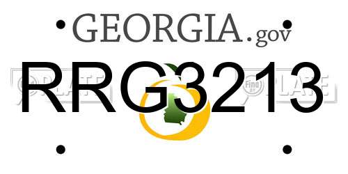 RRG3213 Georgia License Plate