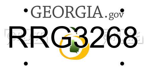 RRG3268 Georgia License Plate