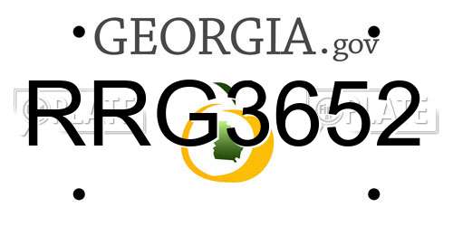 RRG3652 Georgia License Plate