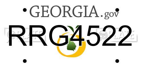 RRG4522 Georgia License Plate