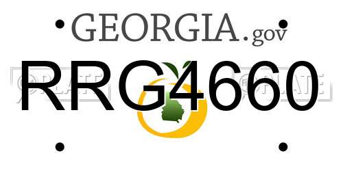 RRG4660 Georgia License Plate