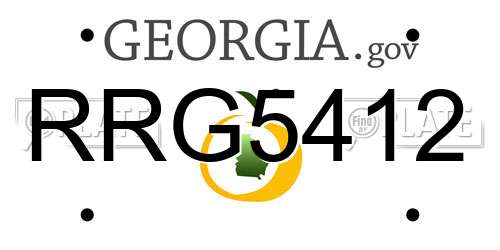 RRG5412 Georgia License Plate