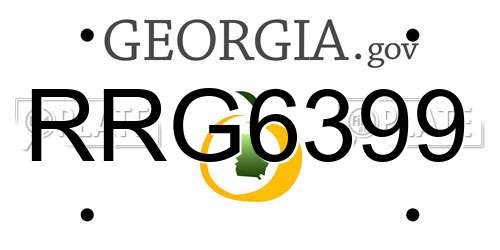 RRG6399 Georgia License Plate
