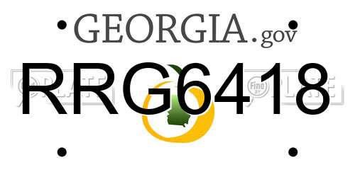 RRG6418 Georgia License Plate