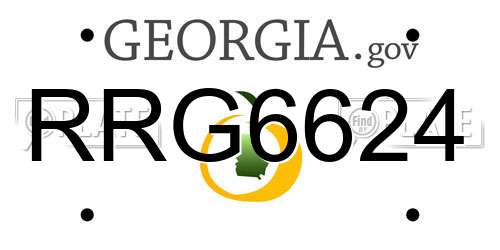 RRG6624 Georgia License Plate
