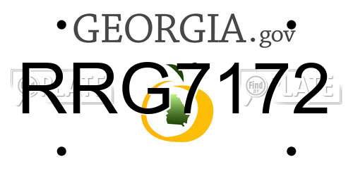 RRG7172 Georgia License Plate