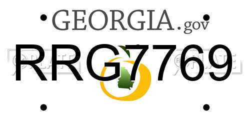 RRG7769 Georgia License Plate