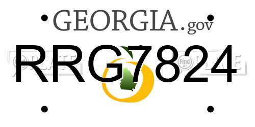 RRG7824 Georgia License Plate
