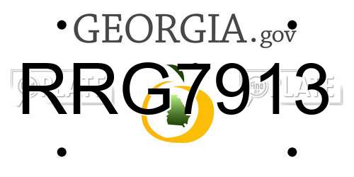 RRG7913 Georgia License Plate