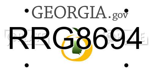 RRG8694 Georgia License Plate