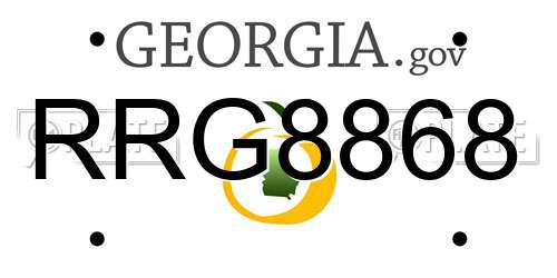 RRG8868 Georgia License Plate