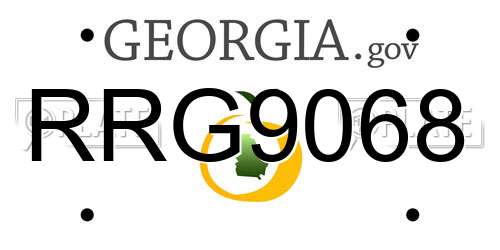 RRG9068 Georgia License Plate