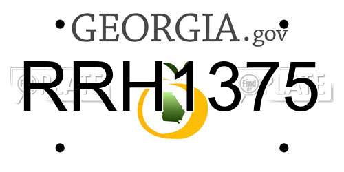 RRH1375 Georgia License Plate
