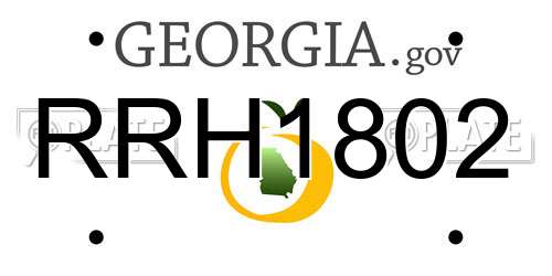 RRH1802 Georgia License Plate