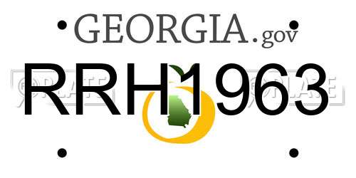 RRH1963 Georgia License Plate