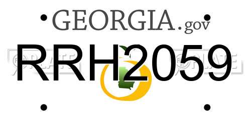 RRH2059 Georgia License Plate