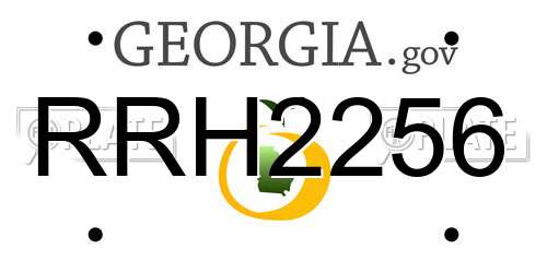 RRH2256 Georgia License Plate
