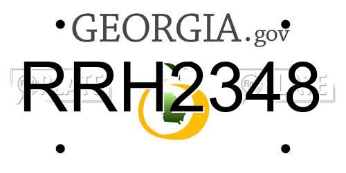 RRH2348 Georgia License Plate
