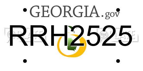 RRH2525 Georgia License Plate