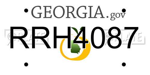 RRH4087 Georgia License Plate
