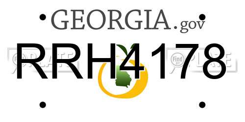 RRH4178 Georgia License Plate