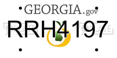 RRH4197 Georgia License Plate